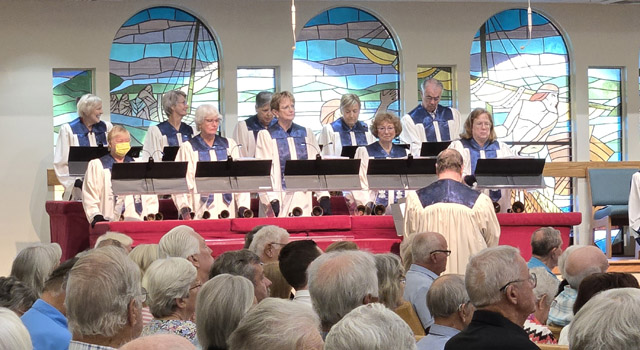 Handbell Choir at Burnt Store Presbyterian Traditional Service